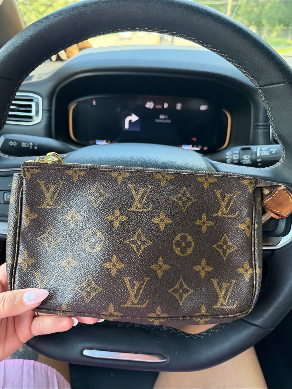 Louis Vuitton Monogram Canvas Wristlet Pouch - Brown/Gold